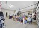 Garage with shelving for storage and space for vehicles at 1225 White Fox Ct., Conway, SC 29526