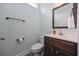Small bathroom with single vanity and toilet at 1225 White Fox Ct., Conway, SC 29526