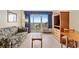 Living room with ocean view and comfortable seating at 2300 N Ocean Blvd. # 238, Myrtle Beach, SC 29577