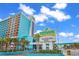 Landmark Resort exterior view, showing building and signage at 1501 S Ocean Blvd. # 1150, Myrtle Beach, SC 29577