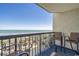 Balcony with stunning ocean views and outdoor seating at 2311 Ocean Blvd. S # 361, Myrtle Beach, SC 29577
