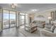 Spacious living room with ocean views, comfortable seating and stylish decor at 5310 N Ocean Blvd. # 301, Myrtle Beach, SC 29577