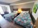 Bedroom with two twin beds and ocean view at 2000 N Ocean Blvd. # 503, Myrtle Beach, SC 29577