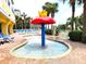 Small mushroom-shaped water feature perfect for young children at 2000 N Ocean Blvd. # 503, Myrtle Beach, SC 29577