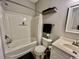 Clean bathroom with a tub shower, toilet and vanity at 801 Crumpet Ct. # 1135, Myrtle Beach, SC 29579