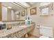 Bathroom with granite vanity and plenty of storage at 1105 S Ocean Blvd. # 1040, Myrtle Beach, SC 29577