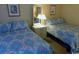 Guest bedroom with two twin beds and coordinating bedding at 351 Lake Arrowhead Rd. # 20-179, Myrtle Beach, SC 29572