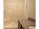 Clean bathroom featuring shower, granite countertop, and vanity at 4917 Twin Pond Ct. # 102, Myrtle Beach, SC 29579