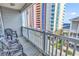 Balcony with ocean and building views at 3401 N Ocean Blvd. # 306, North Myrtle Beach, SC 29582
