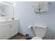 Clean bathroom with toilet, sink, and shower. Fresh towels are neatly hung at 1321 S Ocean Blvd. # 606, North Myrtle Beach, SC 29582