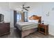 Spacious bedroom with a comfortable bed and ocean view at 1321 S Ocean Blvd. # 606, North Myrtle Beach, SC 29582