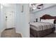 Bedroom with double bed, dresser, and access to hallway at 1321 S Ocean Blvd. # 606, North Myrtle Beach, SC 29582