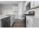 Modern kitchen with stainless steel appliances and white cabinets at 3058 Deerberry Place, Longs, SC 29568