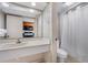 Clean bathroom with sink, toilet, and shower at 1501 S Ocean Blvd. # 1135, Myrtle Beach, SC 29577