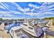 Boats docked at a marina with waterfront views at 5801 Oyster Catcher Dr. # 434, North Myrtle Beach, SC 29582