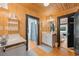 Clean bathroom with a single sink, shower, and access to other rooms at 496 Myrtle Ave., Pawleys Island, SC 29585