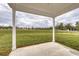 Covered patio overlooking grassy backyard at 210 Lister St, Conway, SC 29526