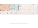 One bedroom condo floor plan with kitchen, living room, and balcony at 7509 N Ocean Blvd. # 103, Myrtle Beach, SC 29572