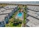 Aerial view of community pool and surrounding buildings at 5601 N Ocean Blvd. # 315-C, Myrtle Beach, SC 29577