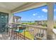 Ocean view balcony with table and chairs at 5601 N Ocean Blvd. # 315-C, Myrtle Beach, SC 29577