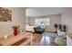 Open studio featuring a bed, sofa, and dining area with a view of the kitchen at 6850 Blue Heron Blvd. # 406, Myrtle Beach, SC 29588