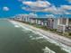 Aerial view of coastline with high-rise buildings at 2504 N Ocean Blvd. # 1634, Myrtle Beach, SC 29577