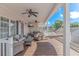 Relaxing deck with hammock, seating, and ceiling fans at 6001-1889 S Kings Hwy., Myrtle Beach, SC 29575