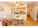 Dining area with table and chairs near kitchen at 4305 S Ocean Blvd. # 106, North Myrtle Beach, SC 29582