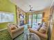 Living room with stone fireplace and access to balcony at 226 Westleton Dr. # 19-D, Myrtle Beach, SC 29572