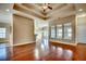 Spacious living room with hardwood floors and a coffered ceiling at 629 Swinford Dr., Myrtle Beach, SC 29588