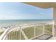 Ocean view balcony overlooking beach and boardwalk at 523 S Ocean Blvd. S, North Myrtle Beach, SC 29582