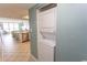 Stackable washer and dryer in closet at 523 S Ocean Blvd. S, North Myrtle Beach, SC 29582