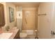 Bathroom with tub, shower, and granite vanity at 523 S Ocean Blvd. S, North Myrtle Beach, SC 29582