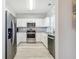 Modern kitchen with stainless steel appliances and granite counters at 5801 Oyster Catcher Dr. # 432, North Myrtle Beach, SC 29582