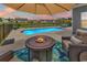 Inviting pool area with fire pit and seating at 1459 Tiger Grand Dr., Conway, SC 29526