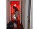 Hallway with energy test equipment and red door cover at 2323 King Farm Rd., Aynor, SC 29511