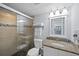 Clean bathroom with granite vanity and walk-in shower at 201 74Th Ave. N # 2829, Myrtle Beach, SC 29572