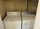 Laundry closet with a Whirlpool washer and dryer at 1025 Carolina Rd. # G-3, Conway, SC 29526