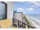 Balcony with ocean and beach views at 1605 S Ocean Blvd. # 1104, Myrtle Beach, SC 29577