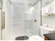 Clean shower with glass enclosure and built-in shelves at 1605 S Ocean Blvd. # 1104, Myrtle Beach, SC 29577