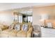 Living room with sofa and ocean view at 1605 S Ocean Blvd. # 1104, Myrtle Beach, SC 29577