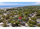 Aerial view showing home's location near the beach and other houses at 6001-N37 S Kings Hwy., Myrtle Beach, SC 29575