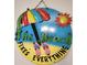 Round metal beach-themed sign with hanging chain at 5308 N Ocean Blvd. # 812, Myrtle Beach, SC 29577