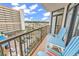 Balcony overlooking the parking lot and surrounding buildings at 5308 N Ocean Blvd. # 812, Myrtle Beach, SC 29577