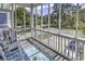 Relaxing screened porch overlooking a residential street at 6 Cottage Dr., Murrells Inlet, SC 29576