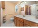 Clean bathroom with shower/tub combo and updated vanity at 6458 Sweet Gum Trail, Myrtle Beach, SC 29588
