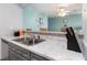 Kitchen with double sink and gray cabinets at 202 75Th Ave N # 5706/5707, Myrtle Beach, SC 29572