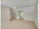 Spacious bedroom with vaulted ceiling, neutral walls, carpet, and window with shutters at 3758 Loblolly Ave., Little River, SC 29566