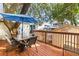 Deck with table, chairs, and umbrella overlooking the neighborhood at 6001 - 1864A S Kings Hwy., Myrtle Beach, SC 29575