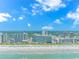Aerial of oceanfront high-rise building and beach at 201 74Th Ave. N # 1002, Myrtle Beach, SC 29572